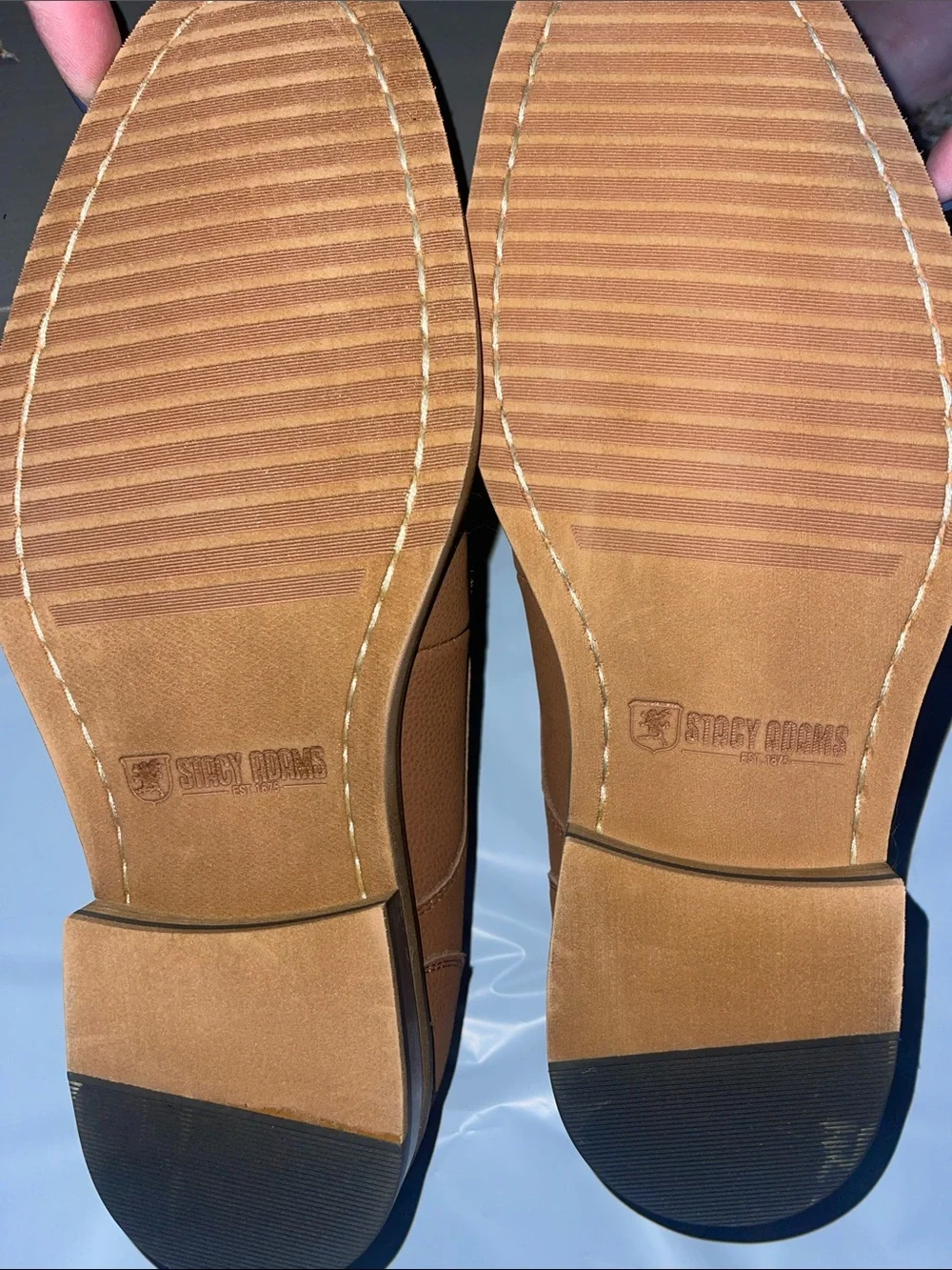 Stacy Adams Tan Brown Lace-Up Oxfords